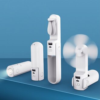 Hand Held Usb Spray Fan Met Opvouwbare En Zaklamp Draagbare Ventilator Vouwen Desktop Draagbare Mini Fan