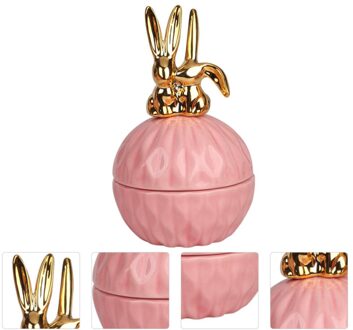 Hand Keramische Bonbondoos Stijlvolle Opslag Fles Mooie Opbergdoos konijn