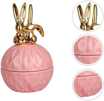 Hand Keramische Bonbondoos Stijlvolle Opslag Fles Mooie Opbergdoos konijn