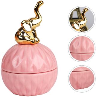 Hand Keramische Bonbondoos Stijlvolle Opslag Fles Mooie Opbergdoos olifant