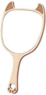 Hand Spiegels Hout Creatieve Handheld Cosmetische Spiegel Met Handvat Make-Up Spiegel Leuke Dier Handheld Spiegel Demon