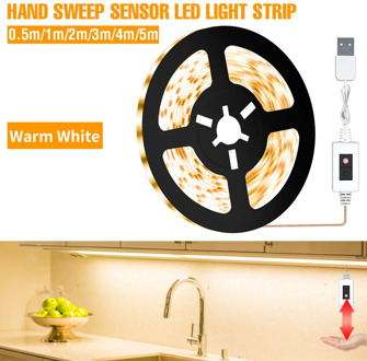 Hand Sweep Wave LED Under Cabinet Light Infrared Motion Sensor LED Strip Light for Kitchen Bathroom Wardrobe Closet Night Lamp