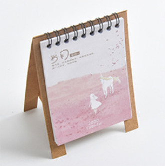 Hand Tekening Verse Cartoon Mini Flamingo Desktop Papier Kalender Dual Dagelijks Scheduler Tafel Planner Jaarlijks Agenda Organisator