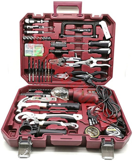 Hand Tool Set General Household Repair Tool Kit with Plastic Toolbox Storage Case Socket Wrench Screwdriver Car Repair Tool Set