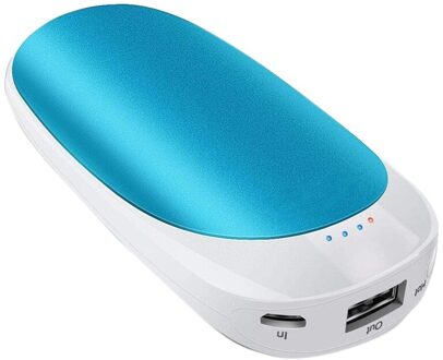 Hand Warmers Oplaadbare, 5200Mah Usb Portable Power Bank Heater Draagbare Herbruikbare, Voor Indoor Outdoor Camping blauw