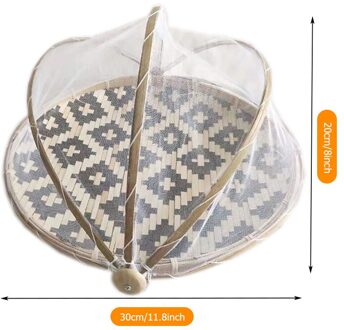 Hand-Woven Food Serving Tent Basket Tray Fruit Vegetable Bread Storage Basket Simple Atmosphere Outdoor Picnic Mesh Net Cover 30x20cm
