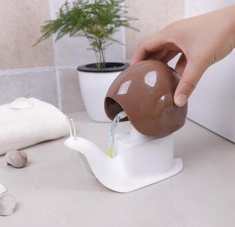 Hand Zeepdispenser Shampoo Fles Leuke Cartoon Slak Vorm Douchegel Container Badkamer Benodigdheden Voor Kinderen Kids Bruin