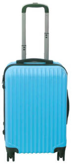 Handbagage Koffer 55cm Blauw 4 Wielen Trolley Met Pin Slot