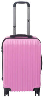 Handbagage Koffer 55cm Roze 4 Wielen Trolley Met Pin Slot