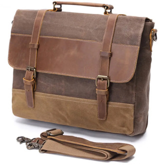 Handbags Unisex Man Bag Men's Retro Canvas Leather Briefcase Bag Business Handbag Messenger Laptop Shoulder bag for men 2020