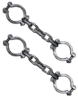 Handboeien gevangene/boef ketting - 2x stuks - plastic - 45 cm - Carnaval Halloween verkleed boeien