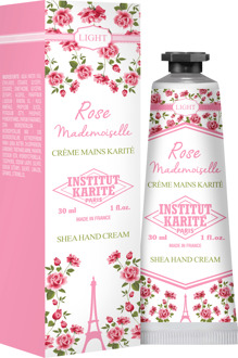 Handcrème INSTITUT KARITE PARIS Light Shea Hand Cream Rose Mademoiselle 30 ml