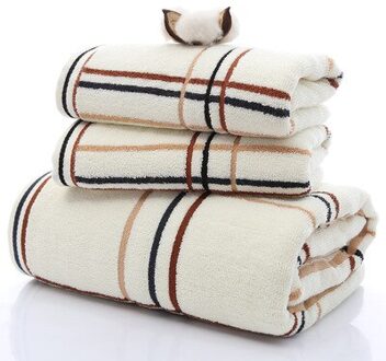 Handdoek Bad Hotel Speciale Zachte Handdoek Perfect Eenvoudige Plaid Handdoek Set (2 * Handdoek 1 * Badhanddoek) huishoudtextiel withe 3stk