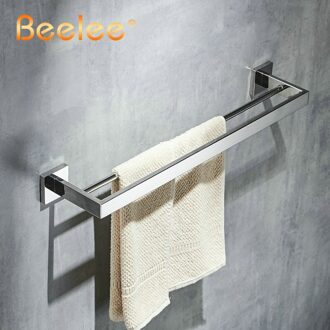 Handdoek Bar Dubbele Bars SUS304 Rvs Polish Chrome Badkamer Handdoek Rail Bar Double Layer Messing Handdoekhouder Wall Mount