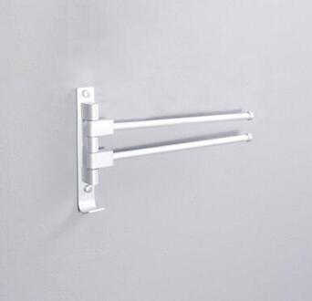 Handdoek Bars Aluminium Zilver/Zwart Draaien Handdoekenrek 2/3/4/5 Armen Muur gemonteerde activiteiten Handdoek Haken Badkamer Handdoek Magazijnstelling zilver 2arm