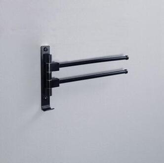 Handdoek Bars Aluminium Zilver/Zwart Draaien Handdoekenrek 2/3/4/5 Armen Muur gemonteerde activiteiten Handdoek Haken Badkamer Handdoek Magazijnstelling zwart 2arm