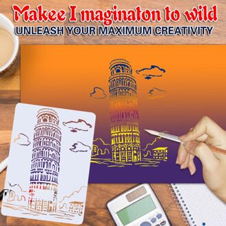 Handdoek Craftly Schilderen Stencils Set Voor Tijdschrift Stencil Plastic Planner Set Diy Tekening Sjabloon April 13rd #