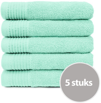 Handdoek Deluxe Voordeelpakket 50x100  550 gr Mint (5 stuks)