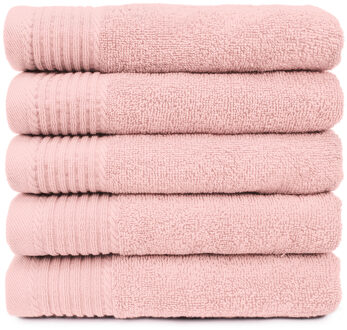 Handdoek Deluxe Voordeelpakket 50x100  550 gr Zalm roze  (5 stuks)