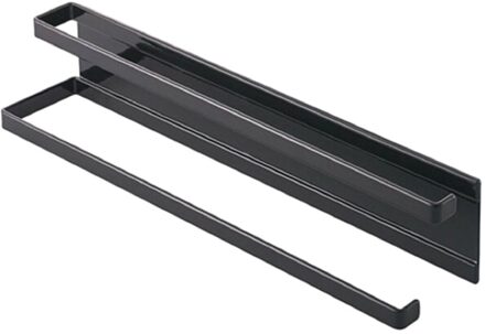 Handdoek Houder Rek Wandmontage Handdoek Hanger Badkamer Handdoek Bar Plank Rolhouder Opknoping Haak Badkamer Organizer zwart