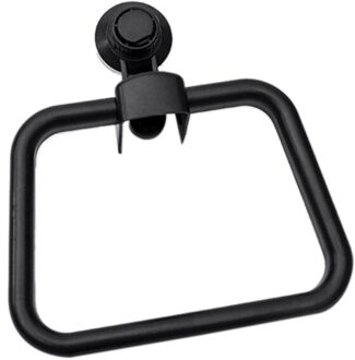Handdoek Ring Vacuüm Sterke Zuignap Punch Gratis Keuken Handdoek Haak Huishoudelijke Geen Spoor Opslag Plank zwart