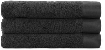 handdoek Weekend - 60x110 cm - Antraciet - 3 stuks Grijs