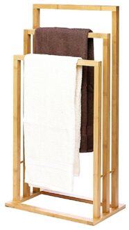 Handdoeken badkamer rek bamboe hout 42 x 81,5 cm - Handdoekrekken Bruin