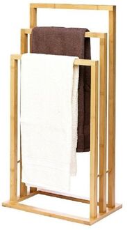 Handdoeken badkamer rek bamboe hout 42 x 81,5 cm - Handdoekrekken Bruin