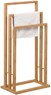 Handdoeken ophangrek badkamer - bamboe hout - 42 x 24 x 82 cm Bruin