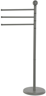 Handdoeken ophangrek badkamer - metaal - L43 x b22 x H90 cm - donkergrijs