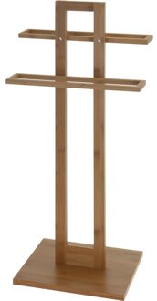 Handdoeken rek - bamboe hout - 37 x 85 cm - droogrek - Handdoekrekken Bruin