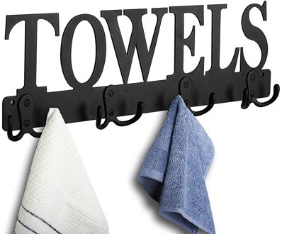 Handdoekenrek 8 Haken Handdoek Houder & Organizer Wall Mount Handdoek Houder Gezandstraald Robe Haken Roestvrij En Waterdicht