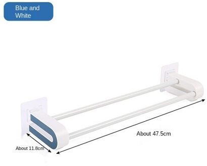 Handdoekenrek Gratis Ponsen Wc Badkamer Zuignap Haak Handdoekenrek Plank Wandmontage Handdoek Bar Afwerking Rack blauw wit