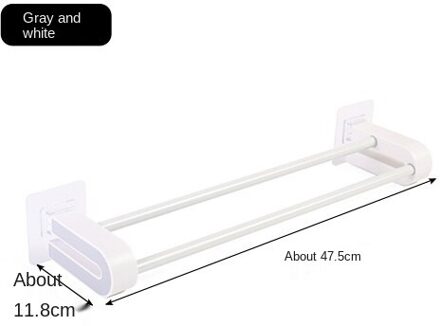 Handdoekenrek Gratis Ponsen Wc Badkamer Zuignap Haak Handdoekenrek Plank Wandmontage Handdoek Bar Afwerking Rack grijs wit