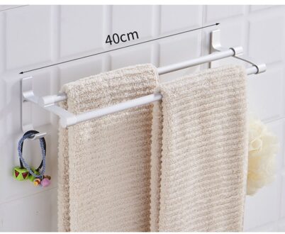 Handdoekenrek Handdoek Hanger Meer dan Deur Badhanddoek Houder Muur Opknoping Handdoek Bar Aluminium Badkamer Keuken Kast Plank Opbergrek 40cm