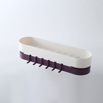 Handdoekenrek Met Haak Roterende Dubbele Laag Plank Punch-Gratis Multifunctionele Sterke Draagkracht Opslag Badkamer Accessoires paars