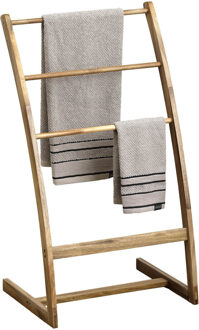 Handdoekenrek staand - acacia hout - 3 stangen - 81 x 45 x 34 cm