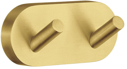 Handdoekhaak Smedbo Home Dubbel 9x4 cm Mat Messing Goud