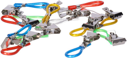 Handdoekhaakjes - 15x stuks - gekleurde lus - ophanghaakjes voor theedoek