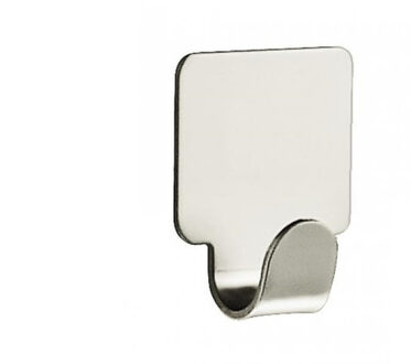 Handdoekhaken plakhaken vierkant - nikkel mat - handdoek/theedoek - 1,7 x 4 cm