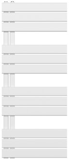 Handdoekradiator - links - aansluiting/comb - 1200X500mm- Wit BUCW1200500 Wit glans