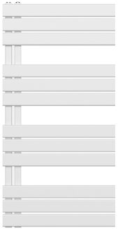 Handdoekradiator - links - aansluiting/comb - 1200X600mm- Wit BUCW1200600 Wit glans
