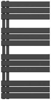 Handdoekradiator - links - aansluiting/comb - 1200X600mm- Zwart BUCZ1200600 Zwart mat