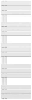 Handdoekradiator - links - aansluiting/comb - 1600X500mm- Wit BUCW1600500 Wit glans