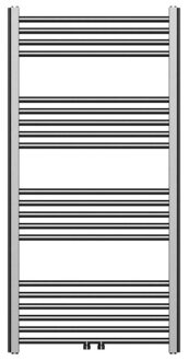 Handdoekradiator - middenaansluiting - 1200X600mm - 414 Watt - GunMetal BWGM1200600 Gunmetal (antraciet)