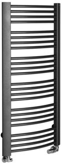 Handdoekradiator Sapho Egeon Gebogen 59.5x123.8 cm Antraciet