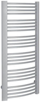 Handdoekradiator Sapho Egeon Gebogen 59.5x123.8 cm Zilver