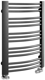 Handdoekradiator Sapho Egeon Gebogen 59.5x81.8 cm Antraciet