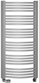 Handdoekradiator Sapho Egeon Gebogen 59.5x81.8 cm Zilver