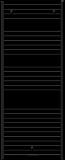 Handdoekradiator Van Marcke Basic 150/060 144.8x60cm 743w Mat Zwart